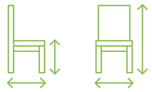 Стул ПЕКИН хром/тк. Гулати 11 темно-зеленый - Изображение схемы