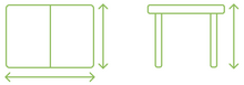 Стол прямоугольный TIRK-110  110+32*70 капучино/стекло капучино - Изображение схемы