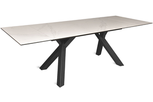 Стол прямоугольный DIEGO-160MR 160+40+40*90 черный/керамика глянцевая мрамор Carrara итальянская - фото 2