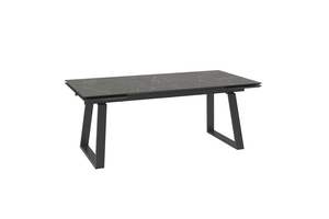 Стол прямоугольный ALTEZA-200 200+45+45*100 черный/ламинат HPL камень серый Compact cer 3.5мм