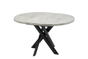 Стол круглый RONALDO-100 100+35*100 черный/ламинат серый сланец - фото 3