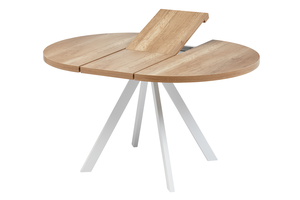 Стол круглый RONDO M-100 100+35*100 белый/ламинат дуб каньон - фото 2