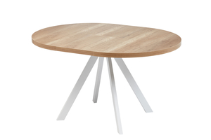 Стол круглый RONDO M-100 100+35*100 белый/ламинат дуб каньон - фото 3