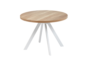 Стол круглый RONDO M-100 100+35*100 белый/ламинат дуб каньон