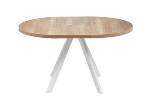 Стол круглый RONDO M-100 100+35*100 белый/ламинат дуб каньон - фото 4