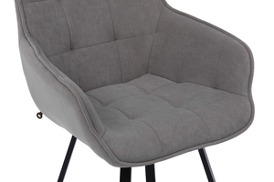 Стул поворотный ROMEO черный/велюр GREY LUX b22 серый - фото 5