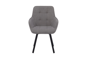 Стул поворотный ROMEO черный/велюр GREY LUX b22 серый