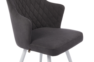 Стул поворотный FREDDY-R1 белый/велюр ANTRACITE LUX b28 - фото 5