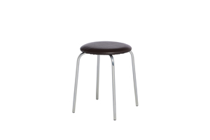 Табурет ЭКОНОМ под хром/экокожа коричневая Венто Т3 (Т211)