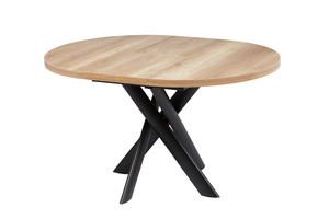 Стол круглый RONALDO-100 100+35*100 черный/ламинат дуб каньон - фото 2