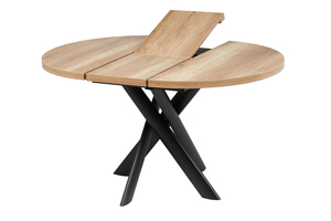 Стол круглый RONALDO-100 100+35*100 черный/ламинат дуб каньон - фото 3