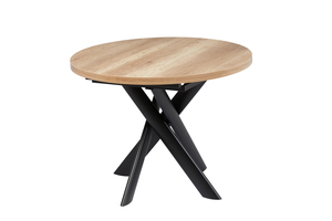Стол круглый RONALDO-100 100+35*100 черный/ламинат дуб каньон