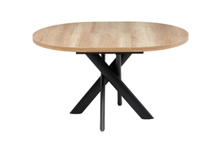 Стол круглый RONALDO-100 100+35*100 черный/ламинат дуб каньон - фото 4