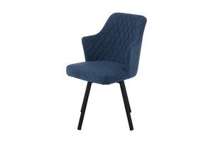 Стул поворотный FREDDY-R черный/велюр BLUE LUX b8 синий - фото 2