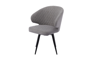 Стул поворотный ROB-R1 черный/велюр GREY LUX b22 серый - фото 2