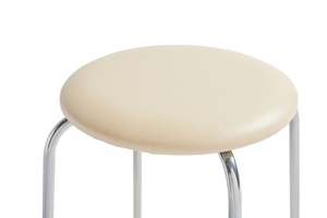 Табурет ЭКОНОМ под хром/экокожа бежевая Венто Т4 - фото 2
