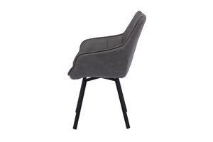 Стул поворотный ROMEO черный/замша LUX антрацит К10 - фото 3