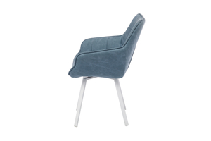 Стул поворотный ROMEO белый/замша LUX blue К11 - фото 3