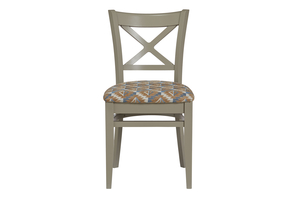 Стул МАРИО т.301/тк. 4-607 VZ Safira12582/9853 коричнево-голубой (Серая эмаль) - фото 2