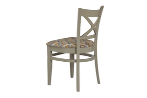 Стул МАРИО т.301/тк. 4-607 VZ Safira12582/9853 коричнево-голубой (Серая эмаль) - фото 4