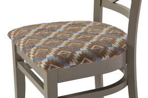 Стул МАРИО т.301/тк. 4-607 VZ Safira12582/9853 коричнево-голубой (Серая эмаль) - фото 5