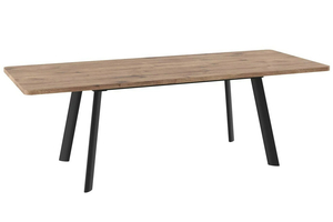 Стол прямоугольный LEON LUX RADIAL-180  180+60*95 черный/ламинат дуб веллингтон - фото 2