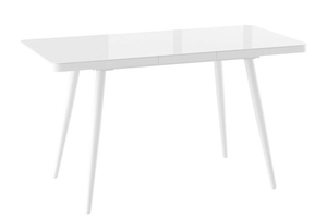 Стол прямоугольный BORG RADIAL-110  110+32*70 белый/стекло белое, вкладка стекло - фото 2