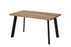 Стол прямоугольный LEON LUX RADIAL-140  140+40*85 черный/ламинат дуб каньон
