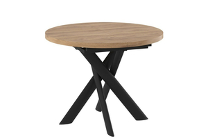 Стол круглый RONALDO-100 100+35*100 черный/ламинат дуб веллингтон