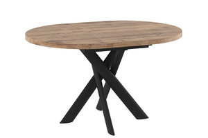 Стол круглый RONALDO-100 100+35*100 черный/ламинат дуб веллингтон - фото 2