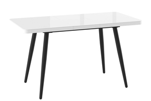 Стол прямоугольный BORG RADIAL-110  110+32*70 черный/стекло белое, вкладка стекло - фото 2