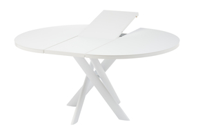 Стол круглый RONALDO-120  120+40*120 белый/стекло белый МАТТЕЛЮКС, вкладка стекло - фото 3