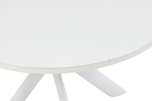 Стол круглый RONALDO-120  120+40*120 белый/стекло белый МАТТЕЛЮКС, вкладка стекло - фото 5