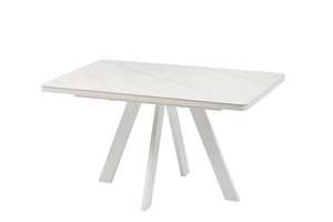 Стол прямоугольный закругленный БОБИ-140  140+40*85 белый/Калаката СТ Кер