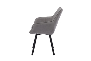 Стул поворотный РОМЕО-360 черный/велюр Б22 серый - фото 3