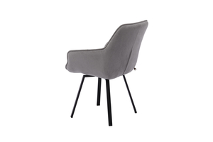 Стул поворотный РОМЕО-360 черный/велюр Б22 серый - фото 4