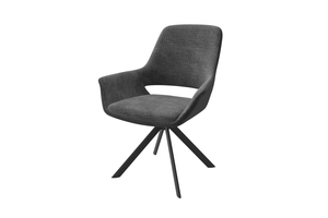 Стул поворотный OFFY-R черный/шенилл GRAPHITE LUX g22 -  замша GRAPHITE LUX