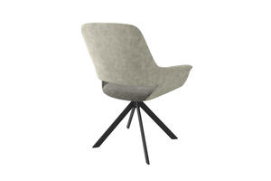 Стул поворотный OFFY-R черный/шенилл GREY BEIGE LUX g05 - замша MILK LUX - фото 2