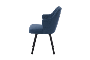 Стул поворотный ФРЕДДИ-360 черный/велюр Б08 синий квадратный профиль - фото 3