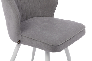 Стул поворотный MICHAEL-R1 белый/велюр GREY LUX b22 серый - фото 4