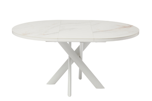 Стол круглый RONALDO-120  120+40*120 белый/Beldia Bianco Gloss Premium Cer - фото 2