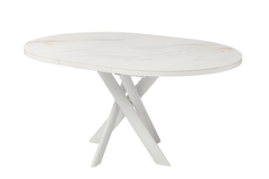 Стол круглый RONALDO-120  120+40*120 белый/Beldia Bianco Gloss Premium Cer - фото 3