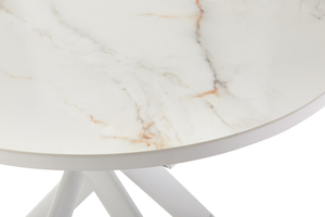 Стол круглый RONALDO-120  120+40*120 белый/Beldia Bianco Gloss Premium Cer - фото 5