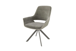 Стул поворотный OFFY-R капучино/шенилл GREY BEIGE LUX g05  - замша MILK LUX