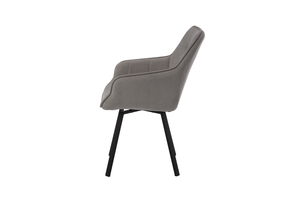 Стул ROMEO-FIX черный/велюр GREY LUX b22 серый - фото 3