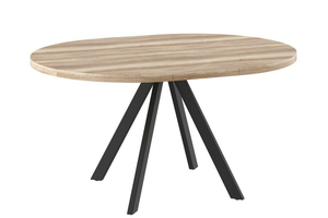 Стол круглый RONDO M-110 110+35*110 черный/ламинат дуб каньон - фото 2