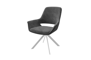 Стул поворотный OFFY-R белый/шенилл GRAPHITE LUX g22 -  замша GRAPHITE LUX