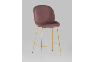 Стул полубарный Биттл h-65 золото/тк. велюр темно-розовый