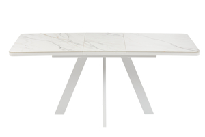 Стол прямоугольный закругленный БОБИ-140  140+40*85 белый/Калаката Золото СТ кер - фото 4