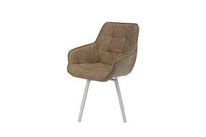 Стул поворотный ROMEO белый/замша LUX латте К2 - фото 3